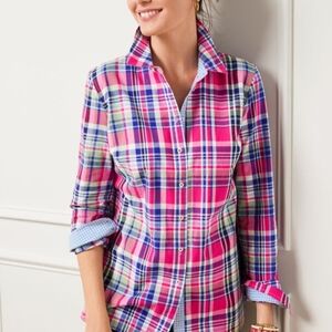Talbots Plaid Button-Up Shirt